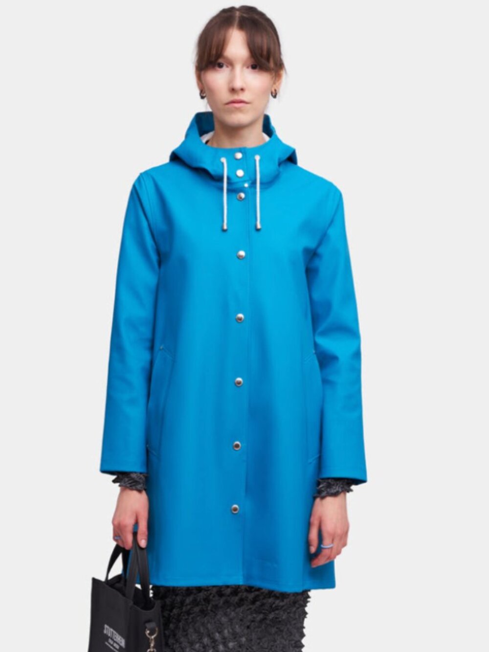 Stutterheim Mosebacke Raincoat in Mosaic Blue Size Small